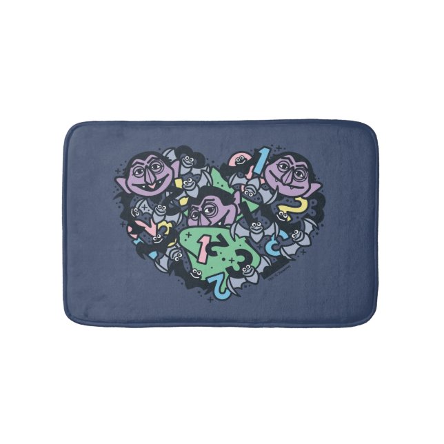 Sesame Sesame | Count von Count Doodle Heart Badematte (Vorderseite)