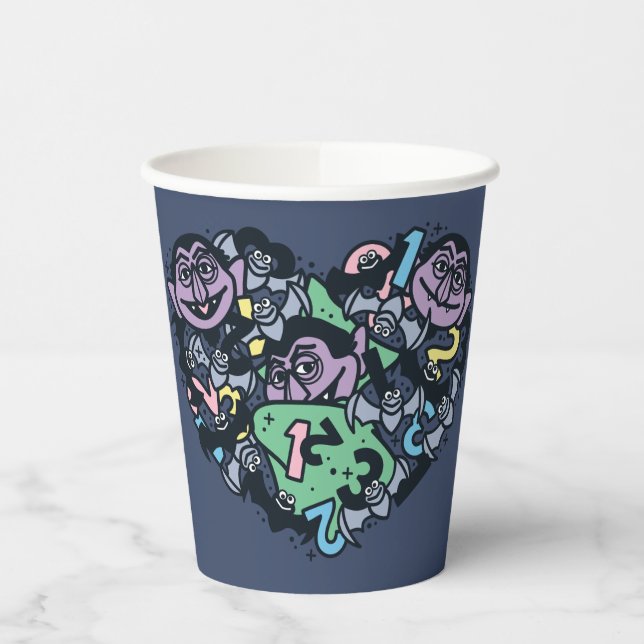 Sesame Sesame | Count von Count Doodle Heart Pappbecher (Links)