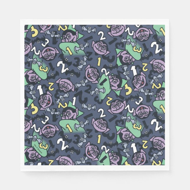 Sesame Sesame | Count von Count Doodle Pattern Serviette (Vorderseite)