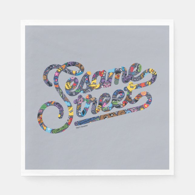 Sesame Sesame | Doodle-Logo Serviette (Vorderseite)