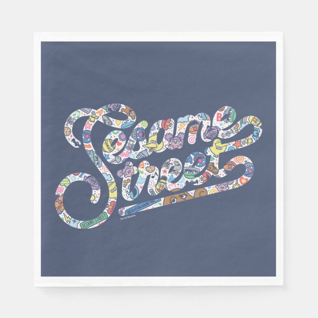 Sesame Sesame | Doodle-Logo Serviette (Vorderseite)