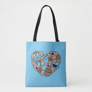 Sesame Sesame   Krümelmonster-Doodle-Herz Tasche