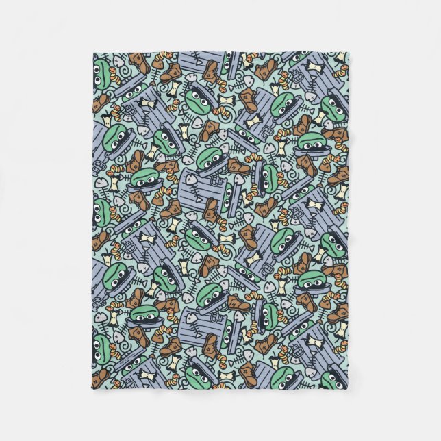 Sesame Sesame | Oscar für das Grouch Muster Fleecedecke (Vorderseite)