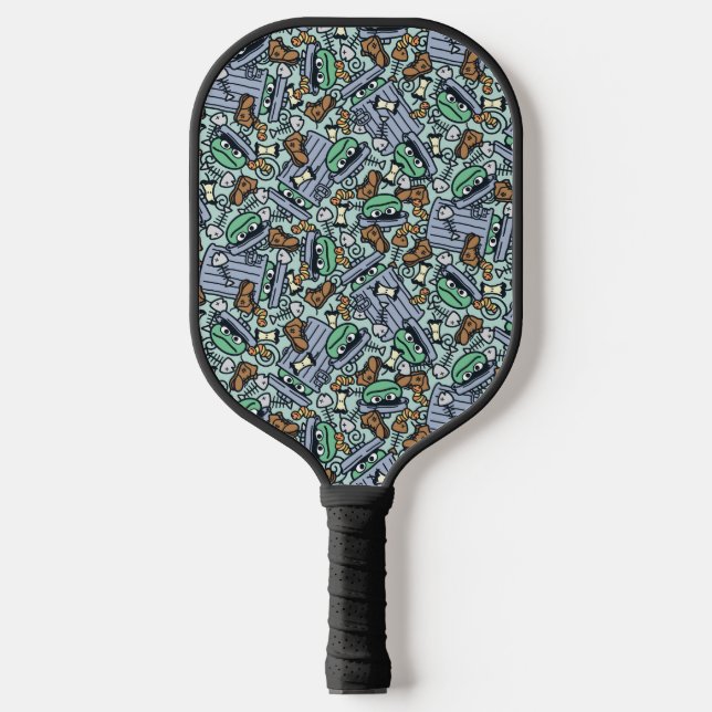 Sesame Sesame | Oscar für das Grouch Muster Pickleball Schläger (Vorderseite)