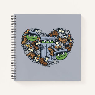 Sesame Sesame Oscar the Grouch Doodle Heart Notizbuch