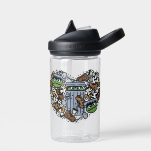 Sesame Sesame   Oscar the Grouch Doodle Heart Trinkflasche