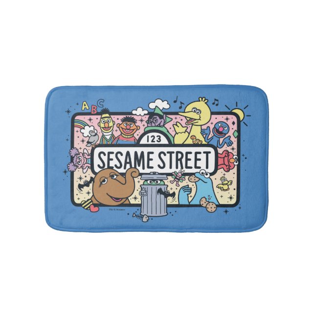 Sesame Sesame | Sesame Pals Doodle Sign Badematte (Vorderseite)