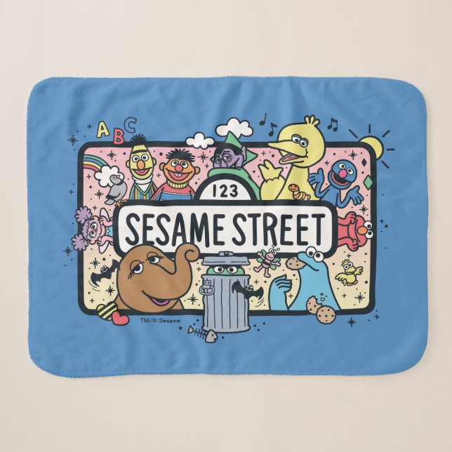 Sesame Sesame | Sesame Pals Doodle Sign Sherpadecke (Vorderseite (Horizontal))