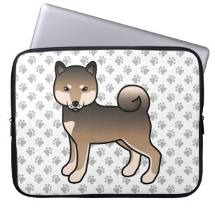 Sesame Shiba Inu Niedlich Cartoon Dog Illustration Laptopschutzhülle