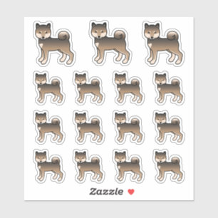 Sesame Shiba Inu Niedlich Cartoon Hunde Aufkleber