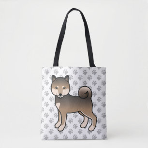 Sesame Shiba Inu Süßer Cartoon-Hund & Pfoten Tasche