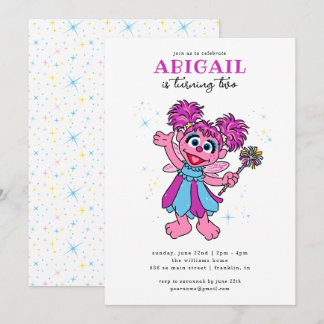 Sesame Street Abby Cadabby Glitzern Birthday Einladung
