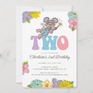 Sesame Street Abby Floral 2. Geburtstag Einladung