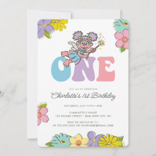 Sesame Street Abby Groovy One Floral Geburtstag Einladung