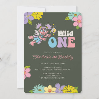 Sesame Street Abby | Wild floraler Geburtstag Einladung