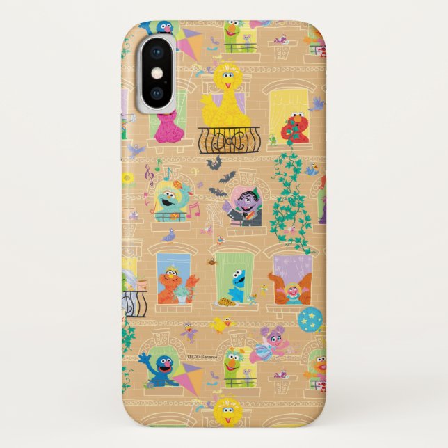 Sesame Street Apartment Windows-Muster Case-Mate iPhone Hülle (Rückseite)