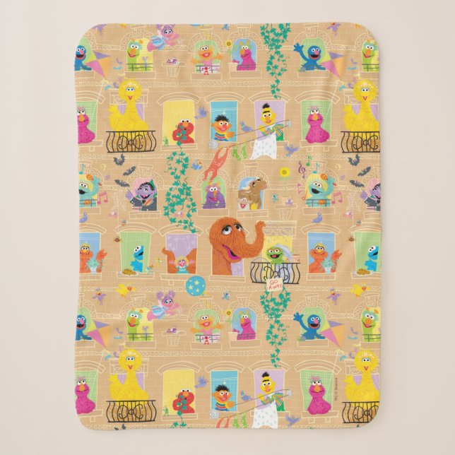 Sesame Street Apartment Windows-Muster Sherpadecke (Vorderseite)