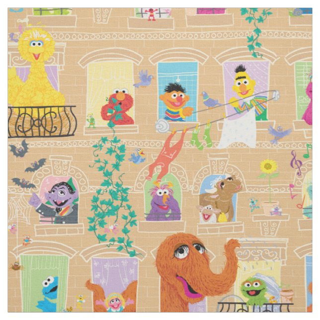Sesame Street Apartment Windows-Muster Stoff (Muster)