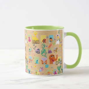 Sesame Street Apartment Windows-Muster Tasse
