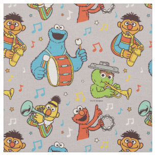 Sesame Street Band Grau-Muster Stoff