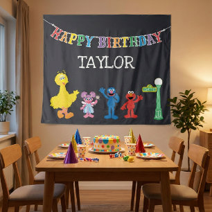 Sesame Street Chalkboard Geburtstag Wandteppich