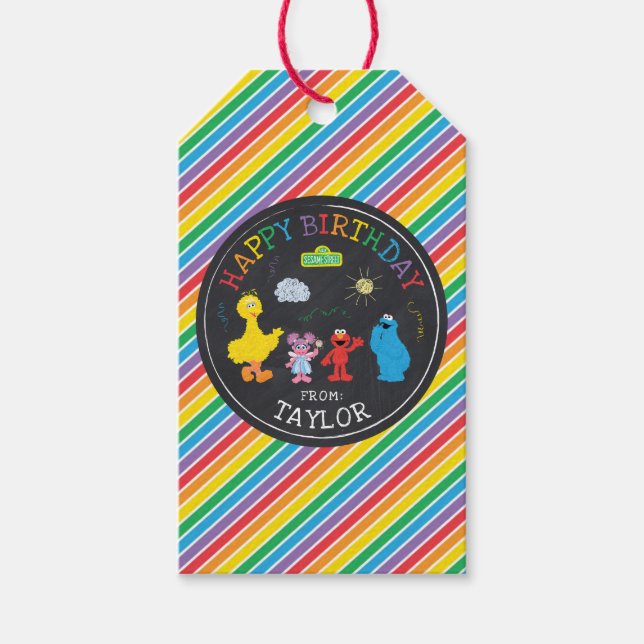 Sesame Street Chalkboard Rainbow Geschenkanhänger (Vorderseite)