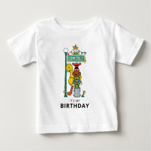 Sesame Street Charaktere & Straßenschild Geburtsta Baby T-shirt