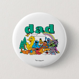 Sesame Street Charaktere & Straßenschild Geburtsta Button