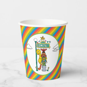 Sesame Street Charaktere & Straßenschild Geburtsta Pappbecher