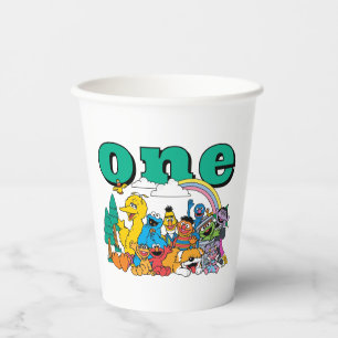 Sesame Street Charaktere & Straßenschild Geburtsta Pappbecher