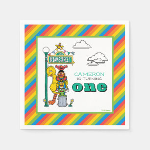 Sesame Street Charaktere & Straßenzeichen Geburtst Serviette