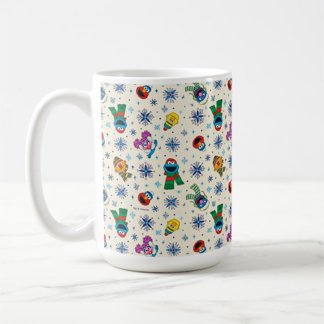 Sesame Street Christmas Snowflake Pattern Kaffeetasse (Links)