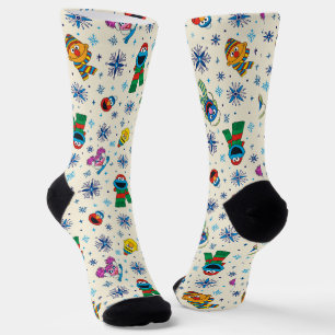 Sesame Street Christmas Snowflake Pattern Socken