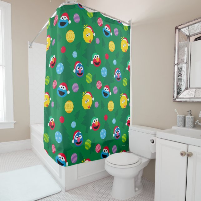 Sesame Street Christmas Tree Pattern Duschvorhang (Beispiel)