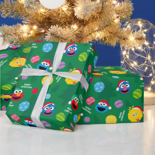 Sesame Street Christmas Tree Pattern Geschenkpapier