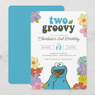 Sesame Street Cookie Monster | Two Groovy Birthday Einladung