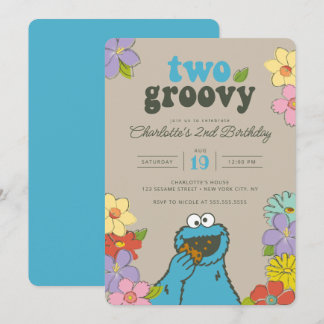 Sesame Street Cookie Monster | Two Groovy Birthday Einladung