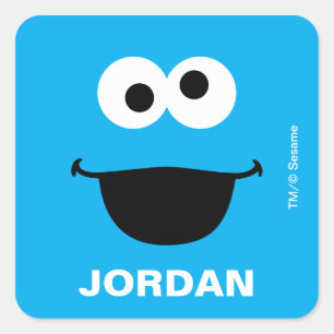 Sesame Street Cookie Monster Zurück zu Schullabeln Quadratischer Aufkleber
