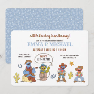Sesame Street Cowboy Baby Dusche Einladung