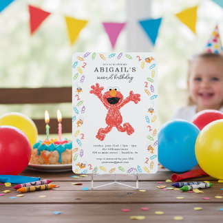 Sesame Street Elmo | Crayon Birthday Einladung