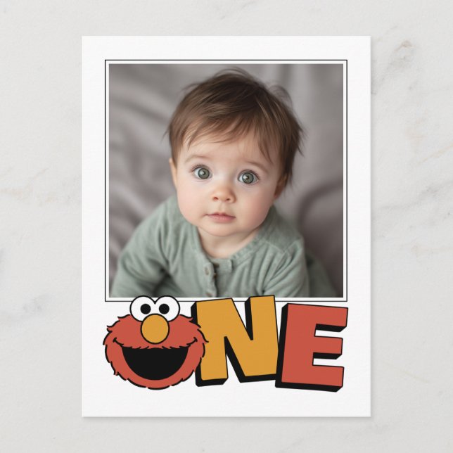 Sesame Street | Elmo - Erster Geburtstag Danke Lie Postkarte (Vorderseite)