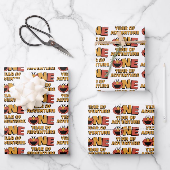 Sesame Street | Elmo - First Birthday Geschenkpapier Set (Vorderseite)