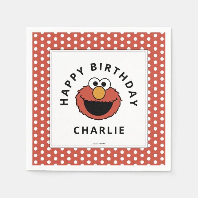 Sesame Street | Elmo - First Birthday Napkins Serviette (Vorderseite)