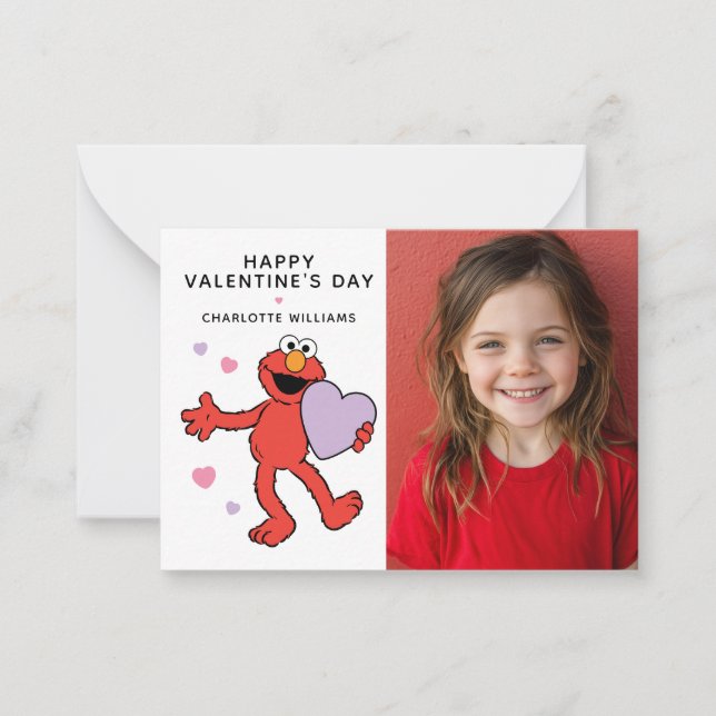 Sesame Street | Elmo Heart Photo Valentine Mitteilungskarte (Vorderseite)
