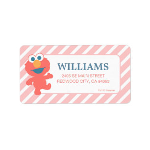 Sesame Street Elmo - Rosa Geburtstags-Rücketiket Adressaufkleber