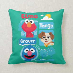 Sesame Street   Elmo, Tango und Grover Park Grafik Kissen