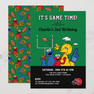 Sesame Street Football Birthday Einladung