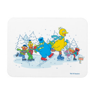 Sesame Street Freunde beim Eislaufen Magnet