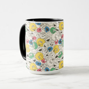 Sesame Street Freunde Big Head Kernmuster Tasse