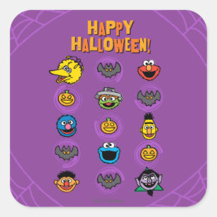 Sesame Street Freunde - Frohes Halloween! Quadratischer Aufkleber